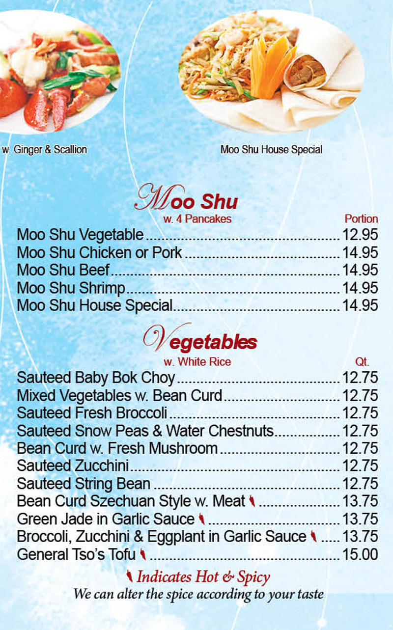 Ho Wok Szechuan Menu